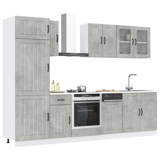 vidaXL 8 Piece Kitchen Cabinet Set Kalmar Concrete Grey Engineered Wood