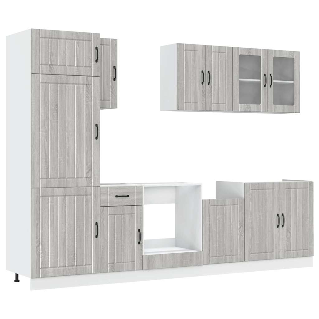 vidaXL 8 Piece Kitchen Cabinet Set Kalmar Grey Sonoma Engineered Wood