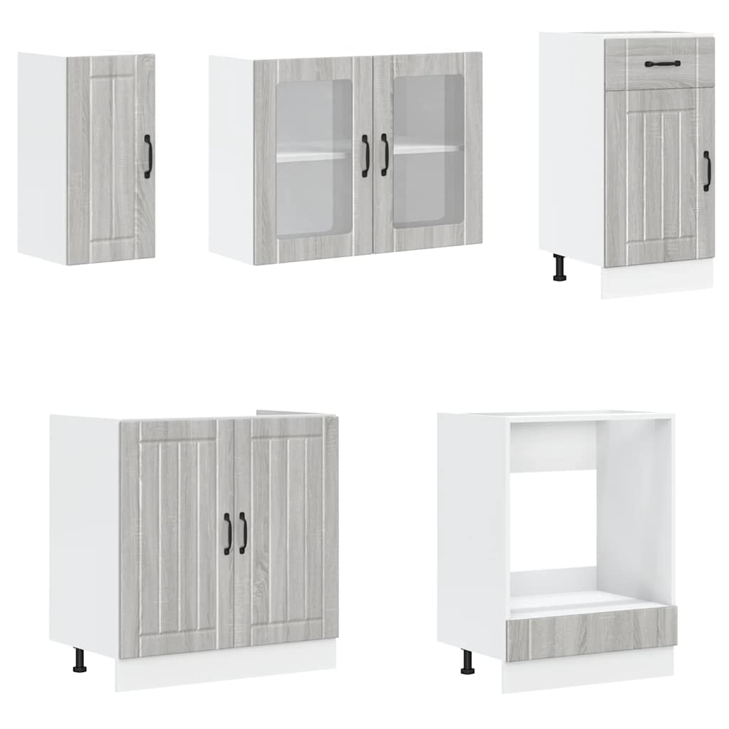 vidaXL 8 Piece Kitchen Cabinet Set Kalmar Grey Sonoma Engineered Wood