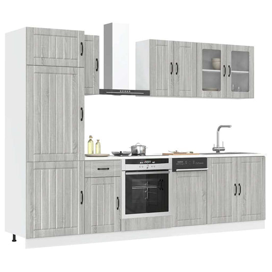 vidaXL 8 Piece Kitchen Cabinet Set Kalmar Grey Sonoma Engineered Wood