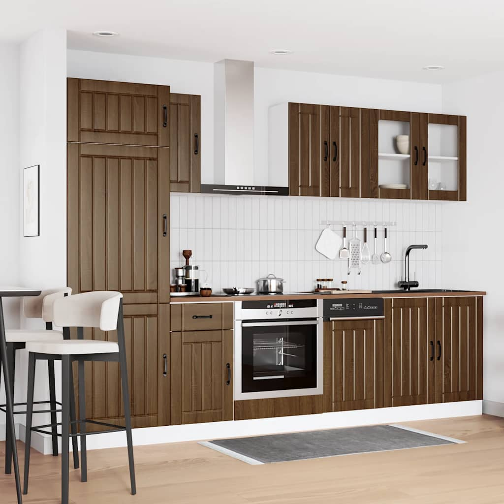 vidaXL 8 Piece Kitchen Cabinet Set Kalmar Brown Oak Engineered Wood