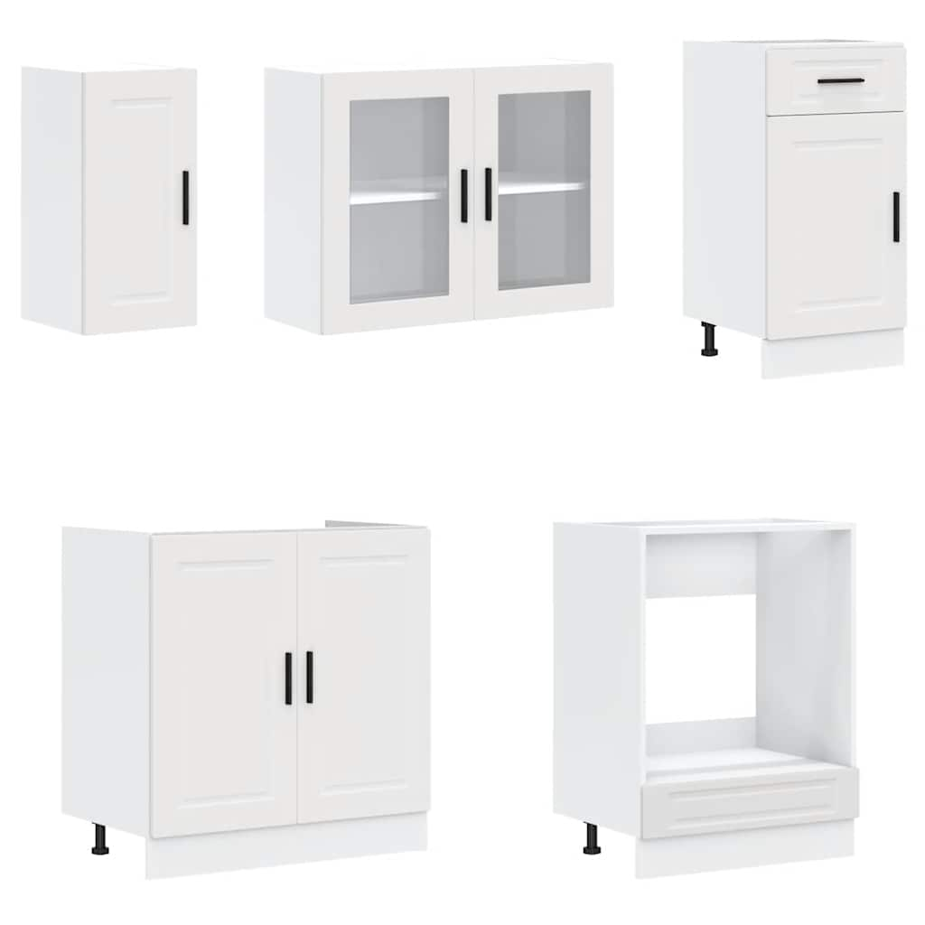 vidaXL 8 Piece Kitchen Cabinet Set Kalmar White Engineered Wood