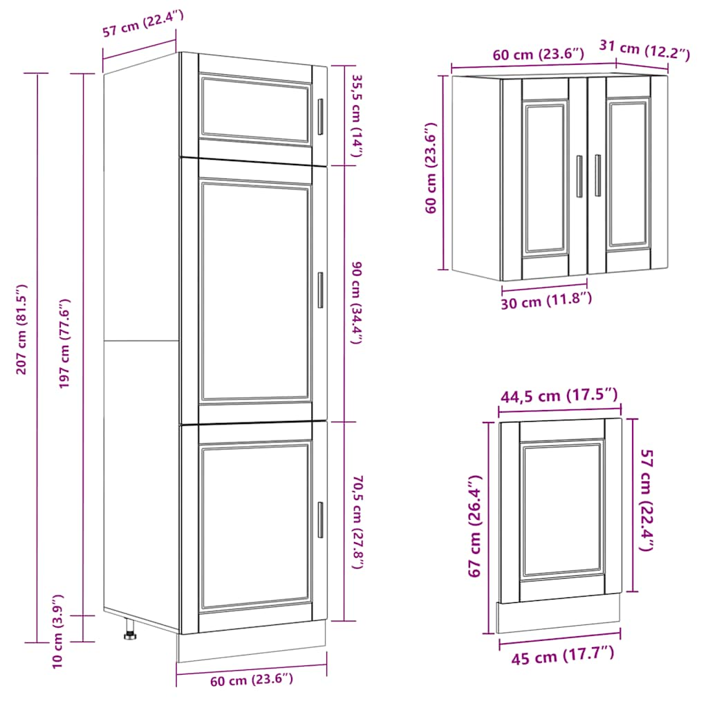 vidaXL 8 Piece Kitchen Cabinet Set Kalmar White Engineered Wood