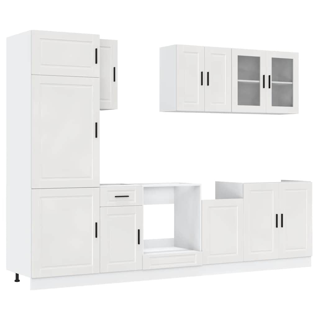 vidaXL 8 Piece Kitchen Cabinet Set Kalmar High Gloss White Engineered Wood