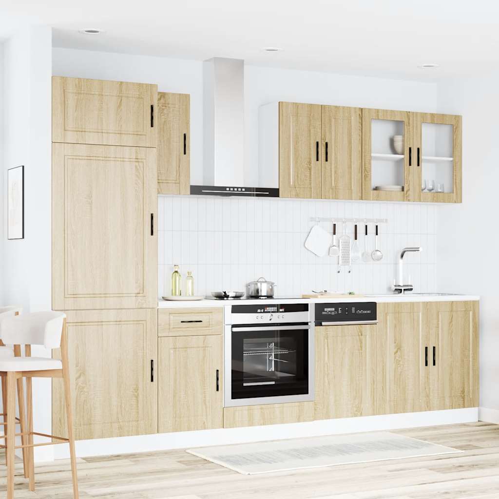8 Piece Kitchen Cabinet Set Porto Sonoma Oak Engineered Wood