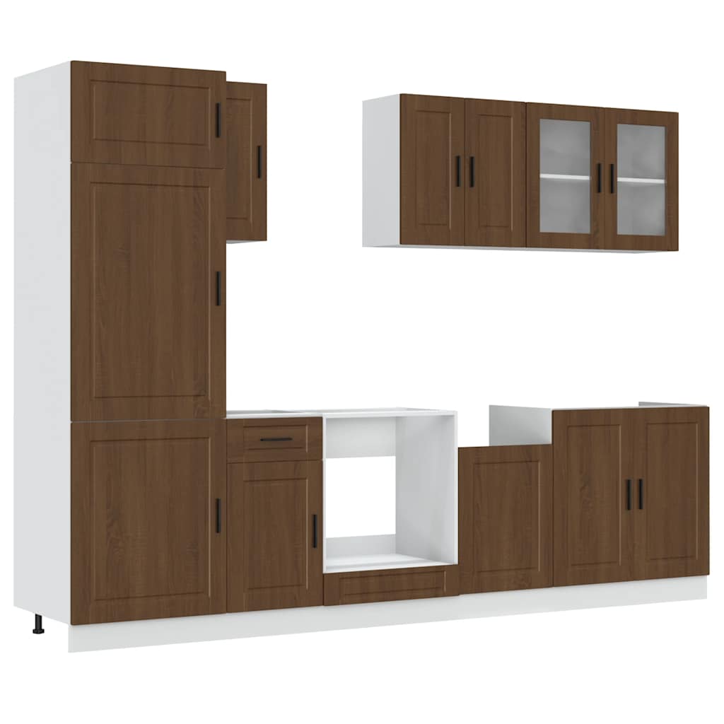 vidaXL 8 Piece Kitchen Cabinet Set Kalmar Brown Oak Engineered Wood