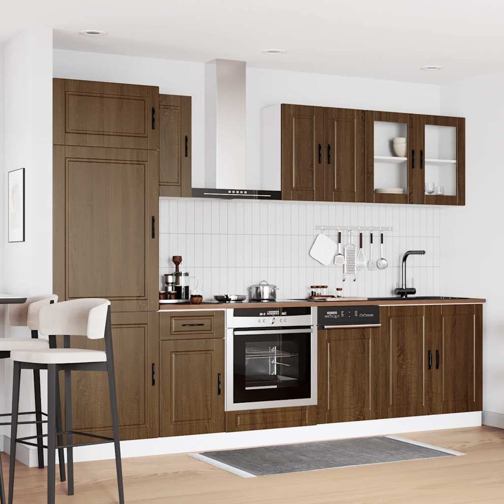 vidaXL 8 Piece Kitchen Cabinet Set Kalmar Brown Oak Engineered Wood