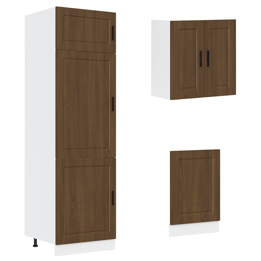 vidaXL 8 Piece Kitchen Cabinet Set Kalmar Brown Oak Engineered Wood