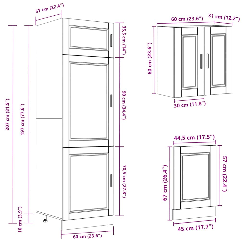 vidaXL 8 Piece Kitchen Cabinet Set Kalmar Brown Oak Engineered Wood