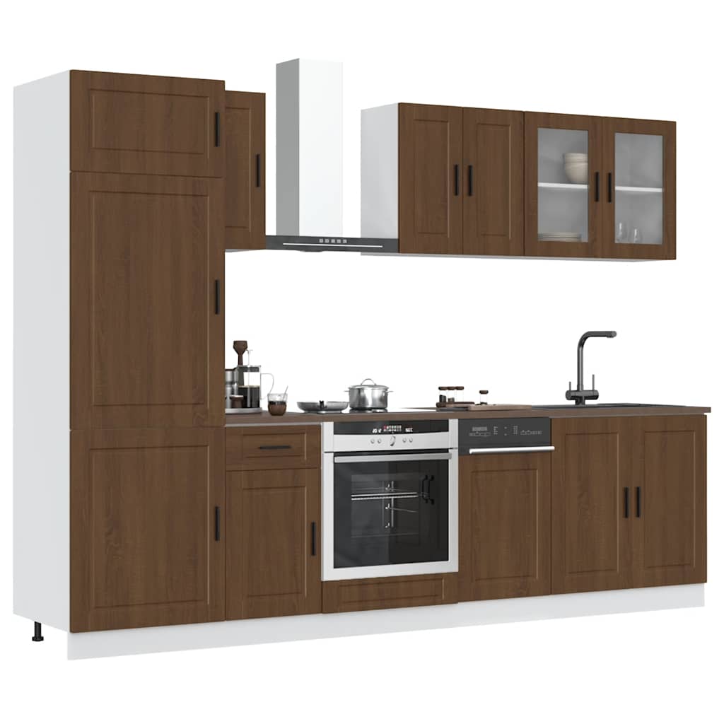 vidaXL 8 Piece Kitchen Cabinet Set Kalmar Brown Oak Engineered Wood