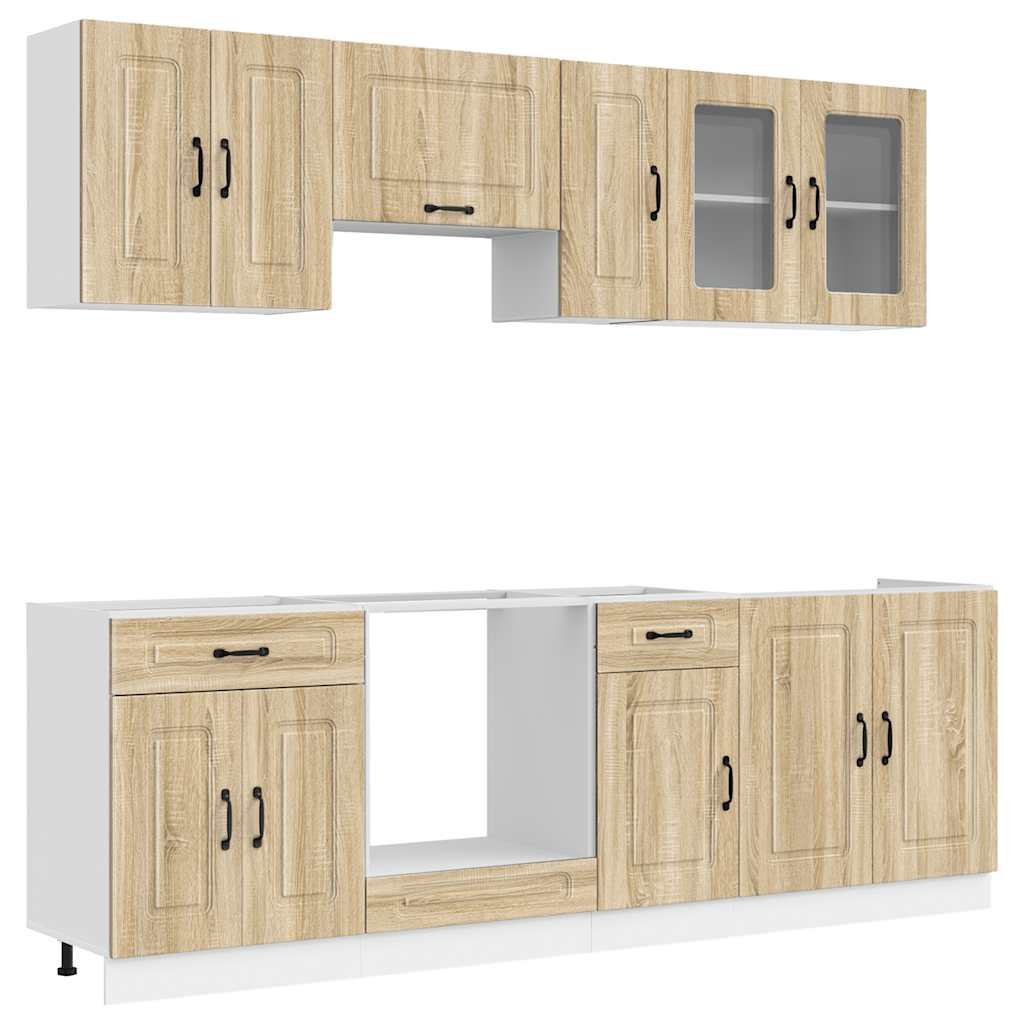 8 Piece Kitchen Cabinet Set Kalmar Sonoma Oak Engineered Wood