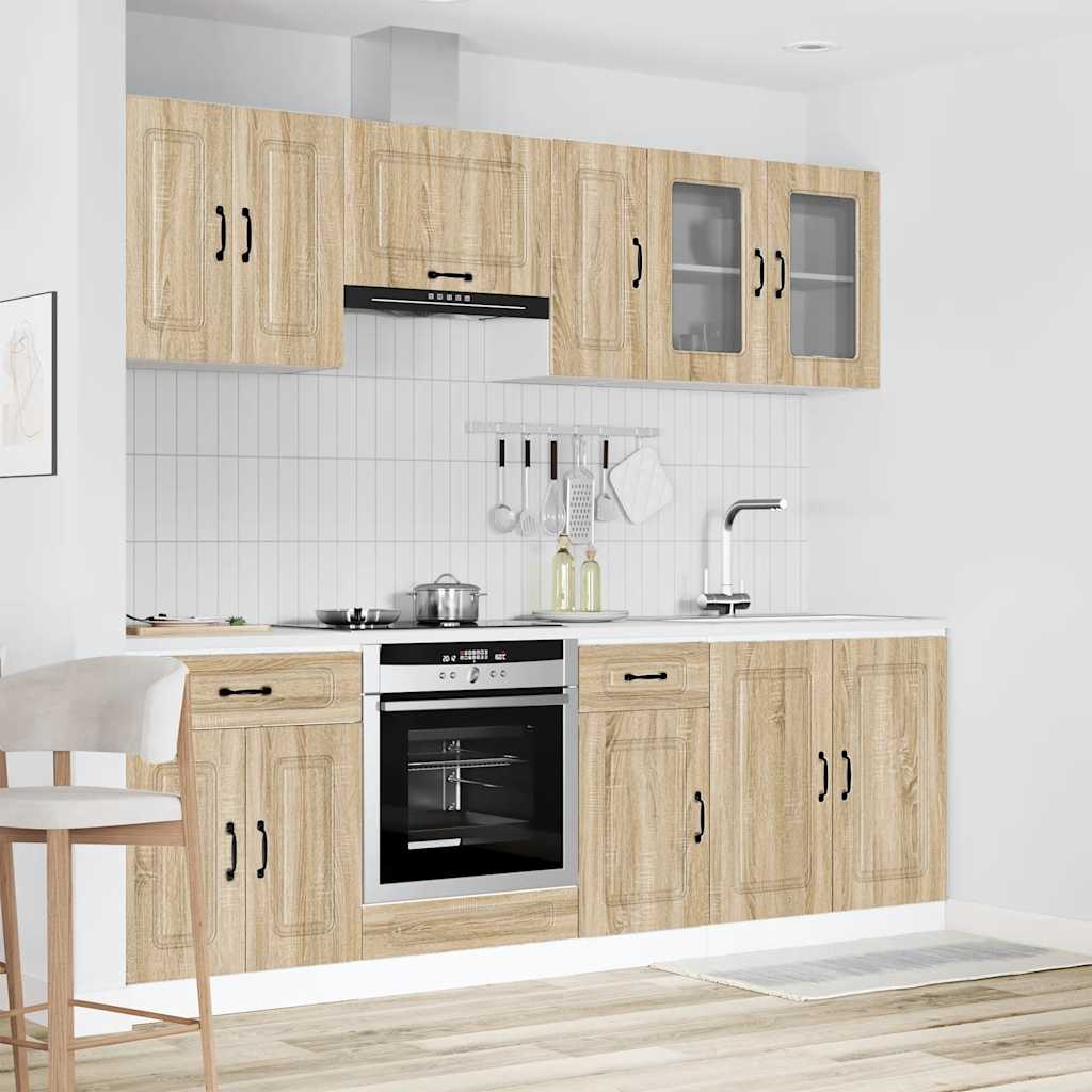 8 Piece Kitchen Cabinet Set Kalmar Sonoma Oak Engineered Wood
