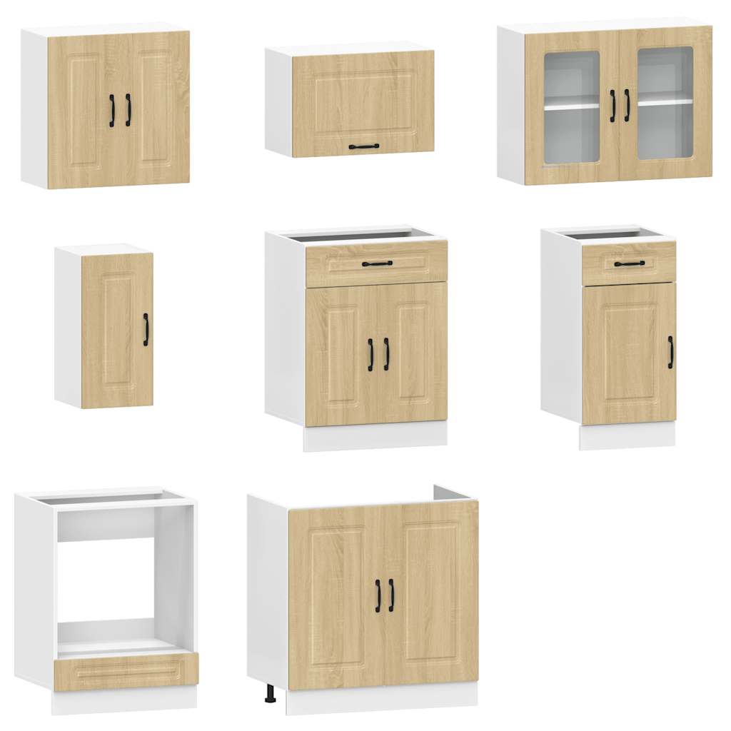 vidaXL 8 Piece Kitchen Cabinet Set Kalmar Sonoma Oak Engineered Wood