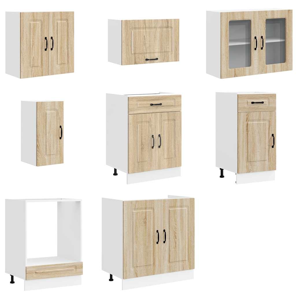 8 Piece Kitchen Cabinet Set Kalmar Sonoma Oak Engineered Wood