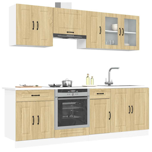 vidaXL 8 Piece Kitchen Cabinet Set Kalmar Sonoma Oak Engineered Wood