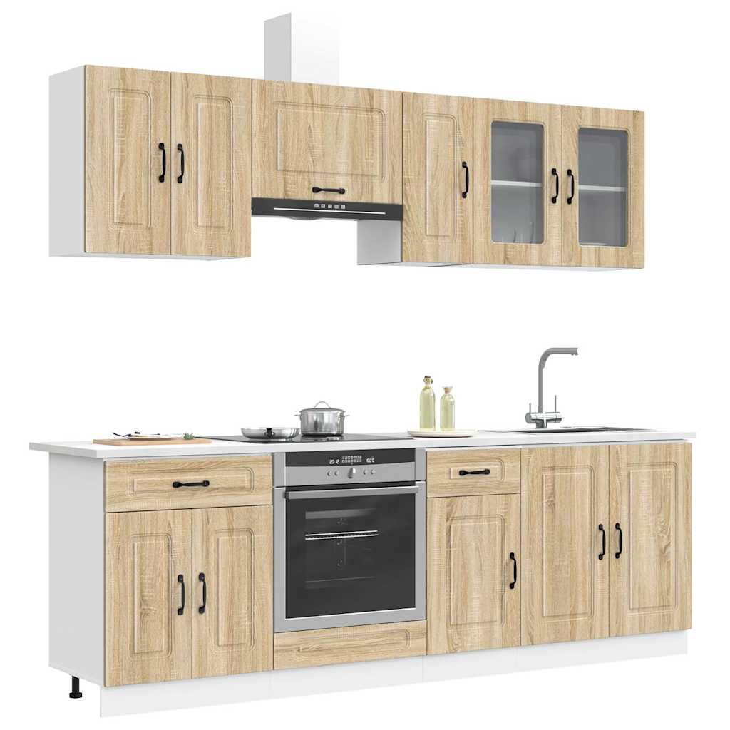 8 Piece Kitchen Cabinet Set Kalmar Sonoma Oak Engineered Wood