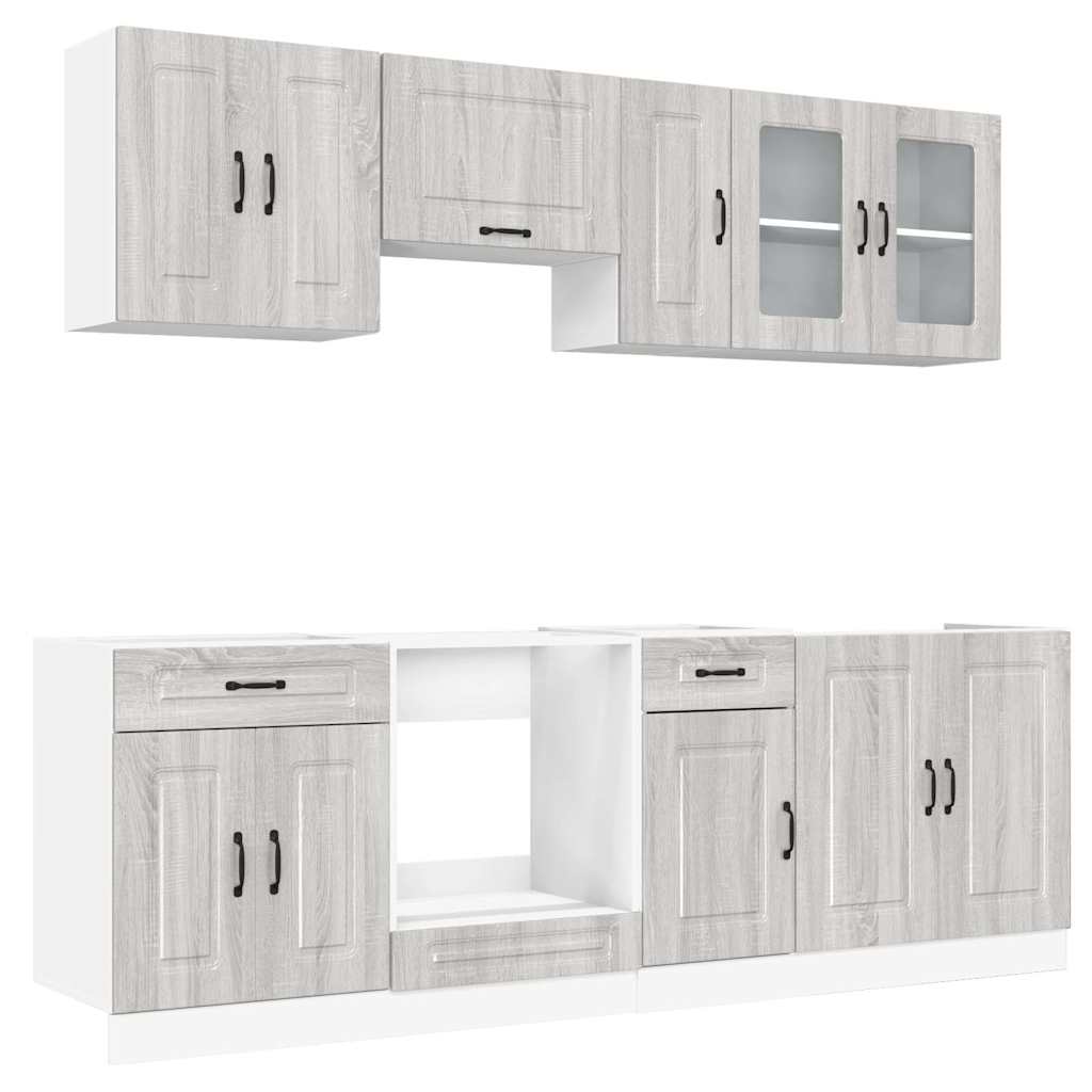 vidaXL 8 Piece Kitchen Cabinet Set Kalmar Grey Sonoma Engineered Wood