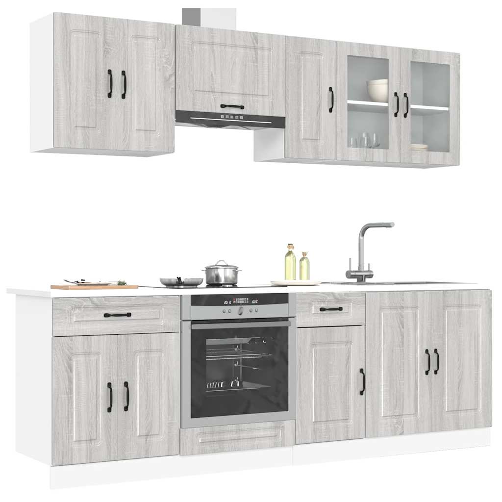 vidaXL 8 Piece Kitchen Cabinet Set Kalmar Grey Sonoma Engineered Wood