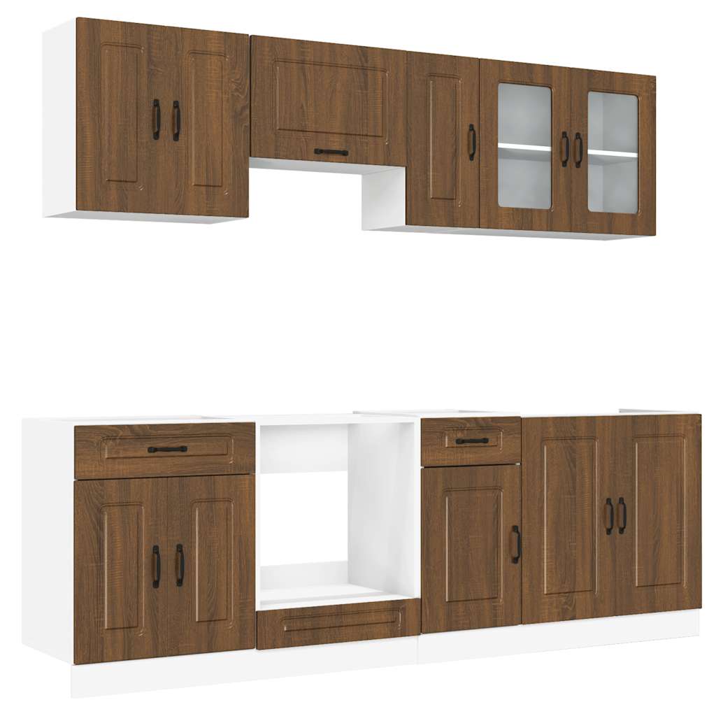 vidaXL 8 Piece Kitchen Cabinet Set Kalmar Brown Oak Engineered Wood