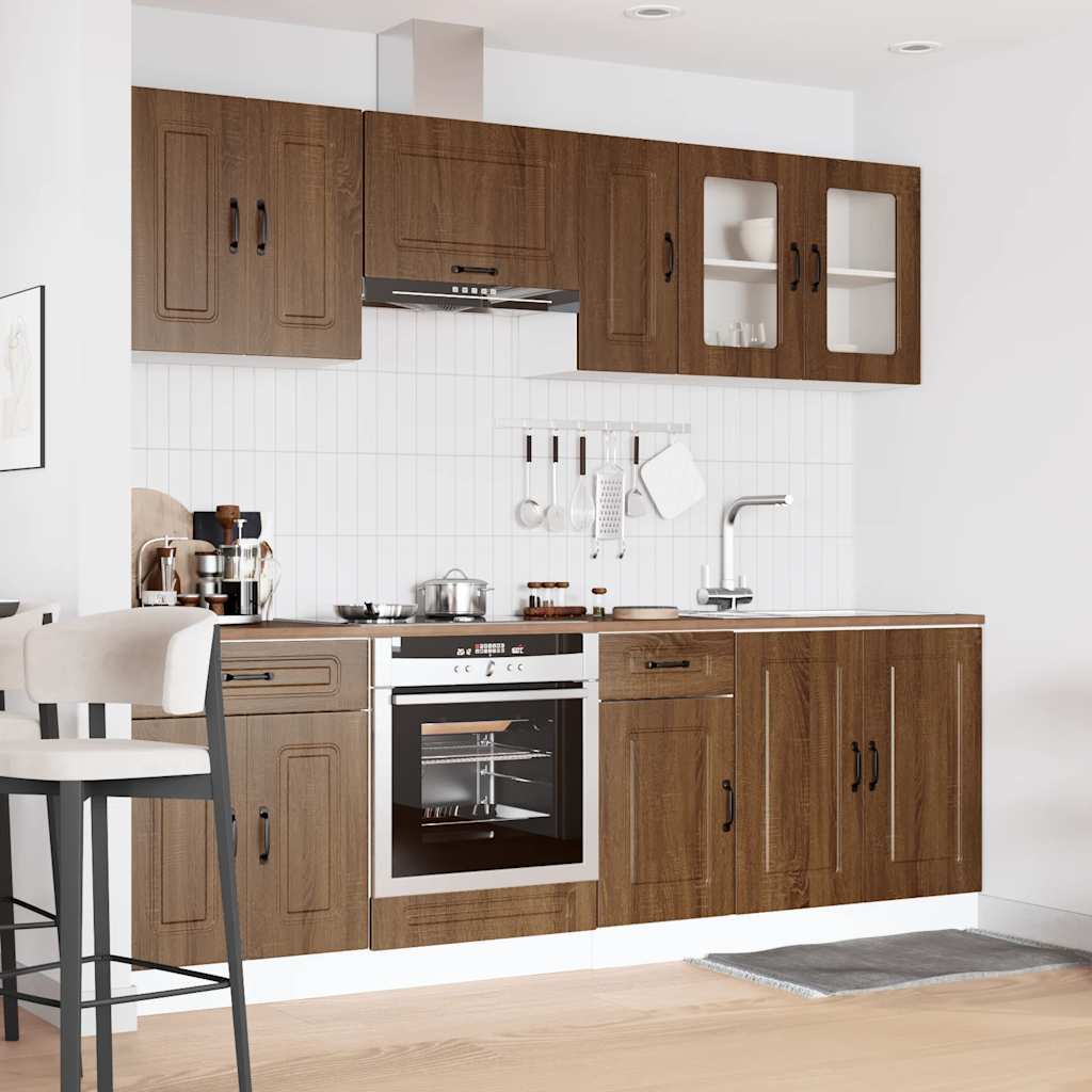 vidaXL 8 Piece Kitchen Cabinet Set Kalmar Brown Oak Engineered Wood