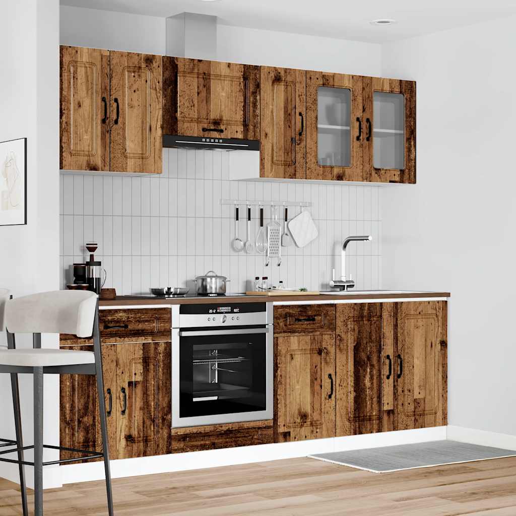 8 Piece Kitchen Cabinet Set Kalmar Old Wood Engineered Wood
