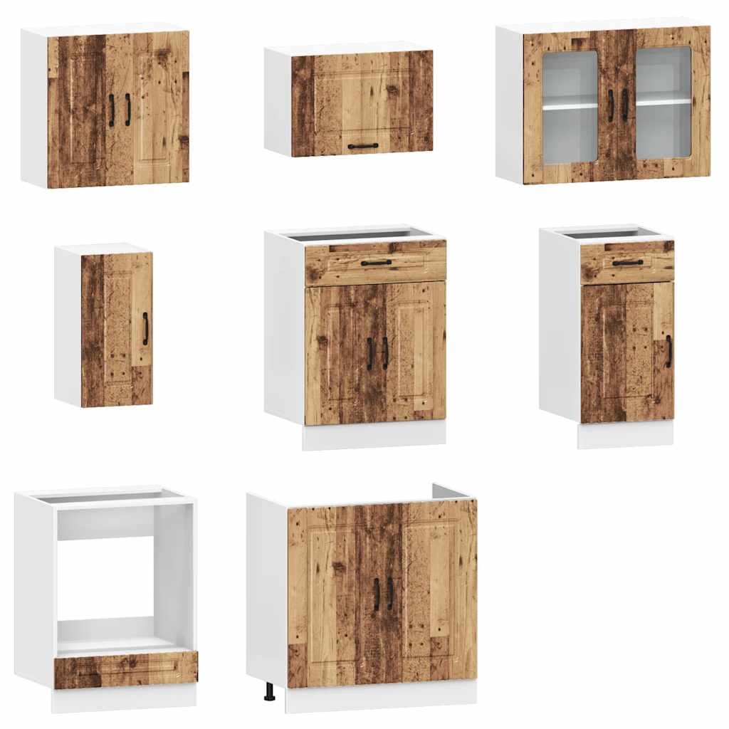 vidaXL 8 Piece Kitchen Cabinet Set Kalmar Old Wood Engineered Wood