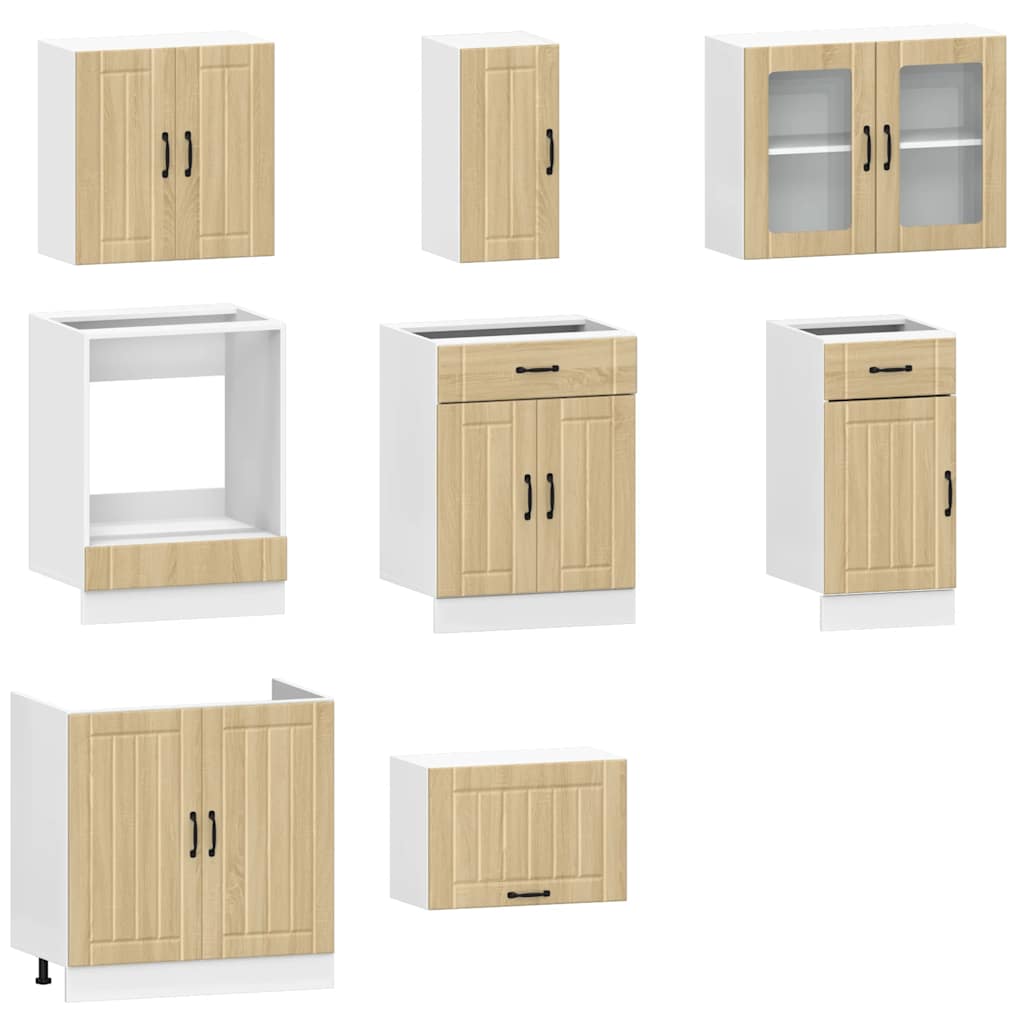 vidaXL 8 Piece Kitchen Cabinet Set Kalmar Sonoma Oak Engineered Wood