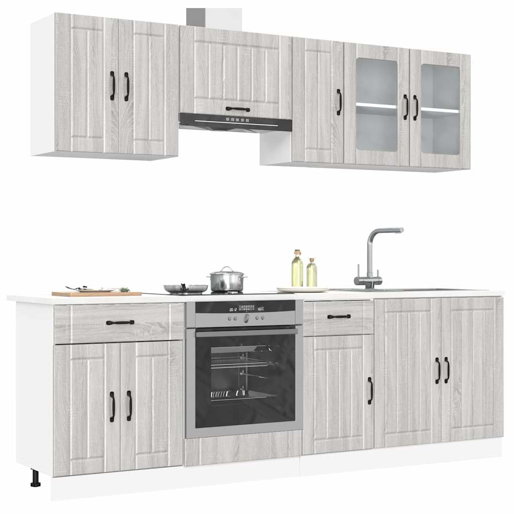 vidaXL 8 Piece Kitchen Cabinet Set Kalmar Grey Sonoma Engineered Wood