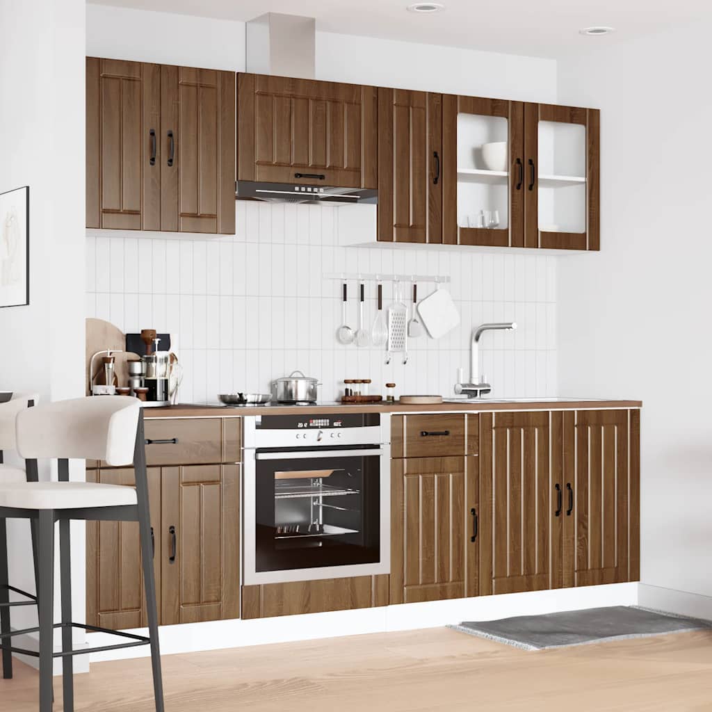 vidaXL 8 Piece Kitchen Cabinet Set Kalmar Brown Oak Engineered Wood