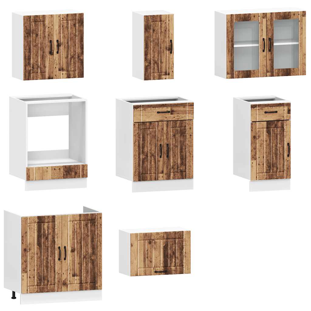 vidaXL 8 Piece Kitchen Cabinet Set Kalmar Old Wood Engineered Wood