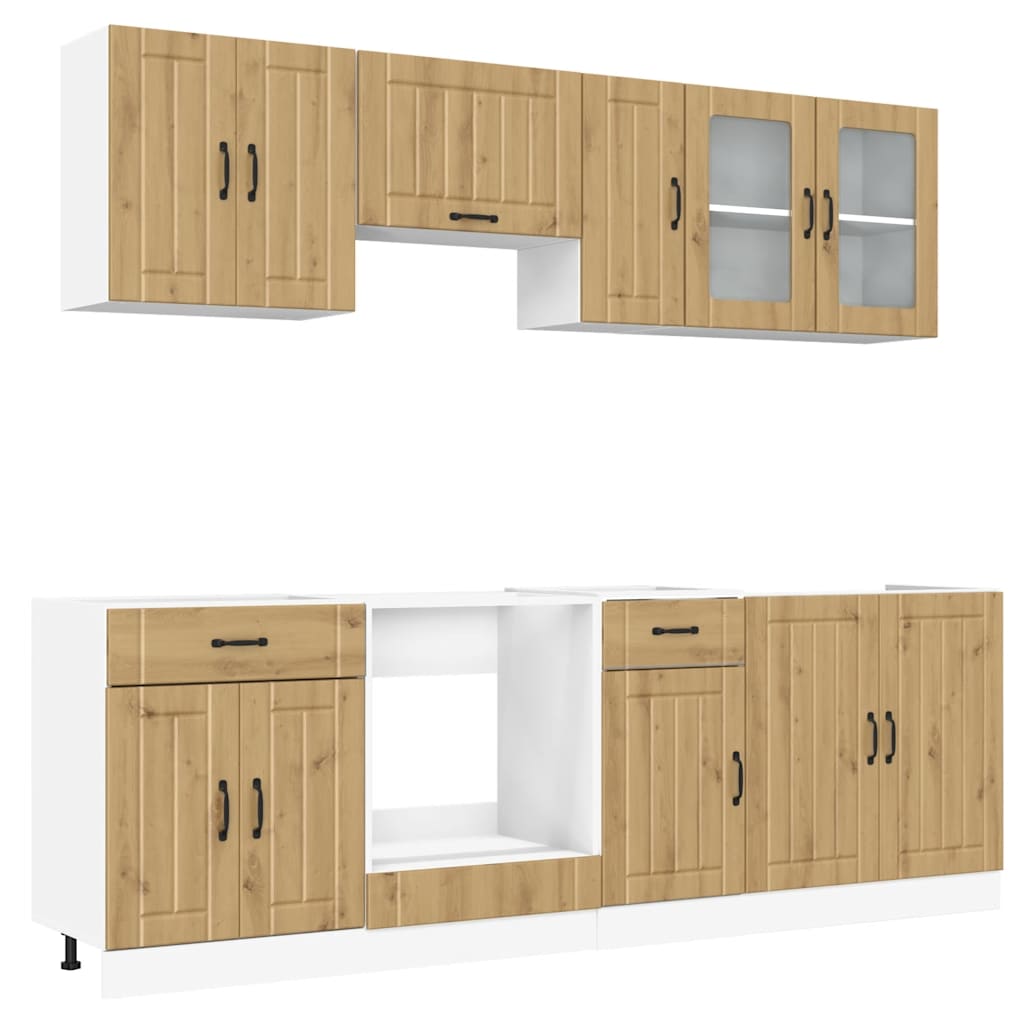 vidaXL 8 Piece Kitchen Cabinet Set Kalmar Artisan Oak Engineered Wood