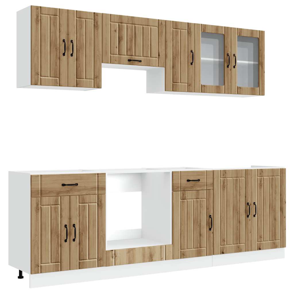 8 Piece Kitchen Cabinet Set Kalmar Artisan Oak Engineered Wood