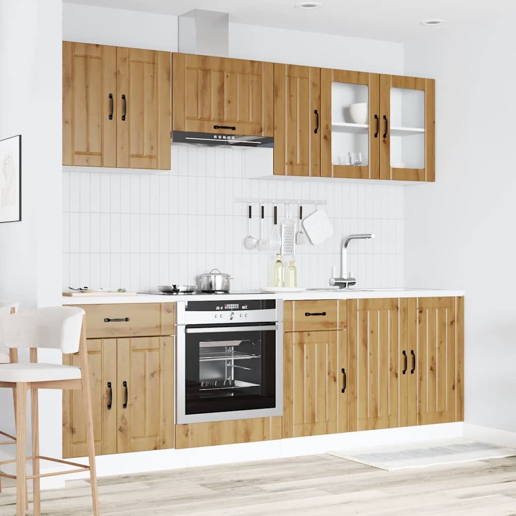 vidaXL 8 Piece Kitchen Cabinet Set Kalmar Artisan Oak Engineered Wood