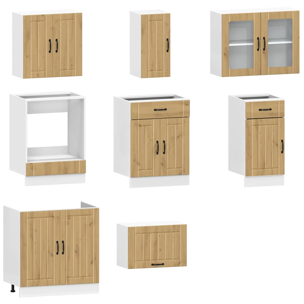 vidaXL 8 Piece Kitchen Cabinet Set Kalmar Artisan Oak Engineered Wood