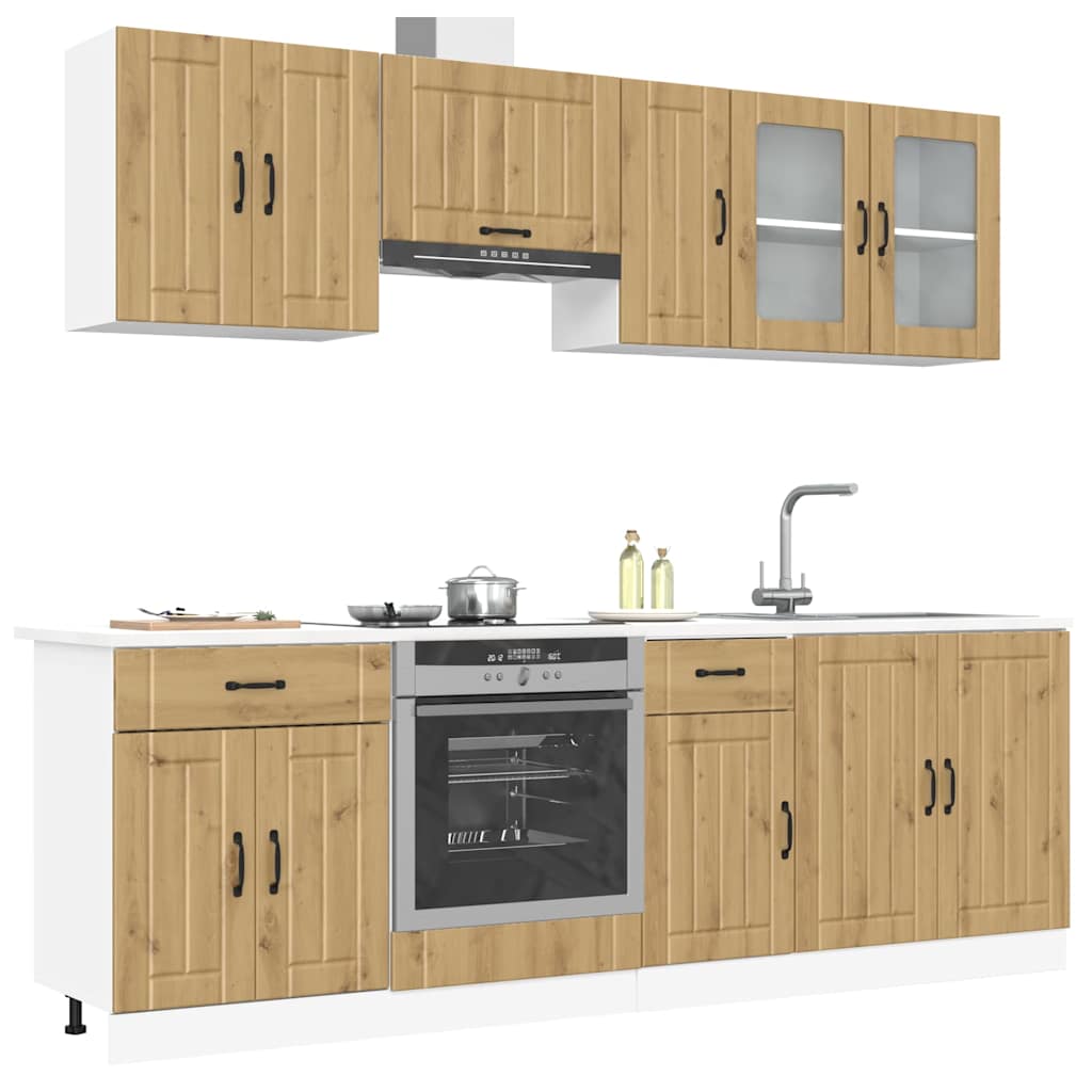 vidaXL 8 Piece Kitchen Cabinet Set Kalmar Artisan Oak Engineered Wood