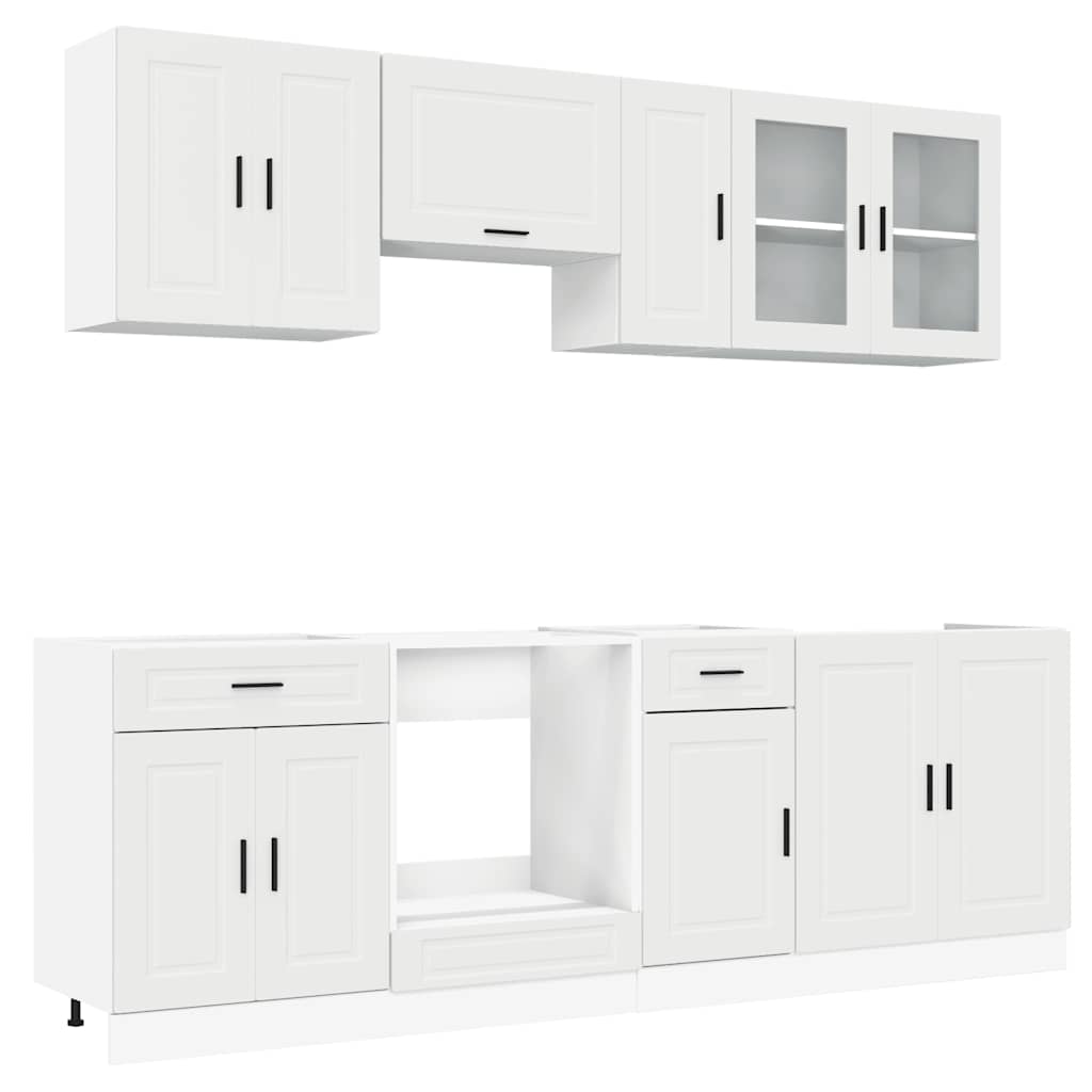 vidaXL 8 Piece Kitchen Cabinet Set Kalmar White Engineered Wood