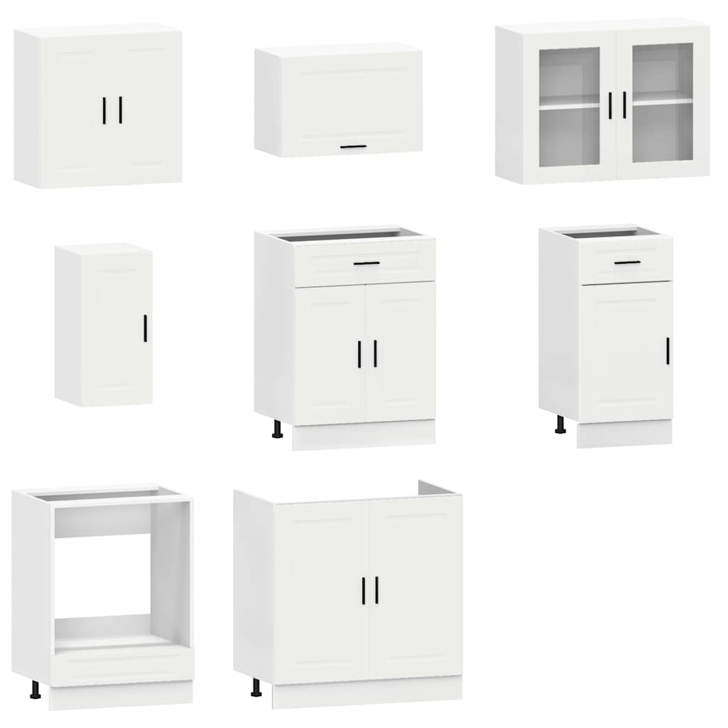 vidaXL 8 Piece Kitchen Cabinet Set Kalmar White Engineered Wood