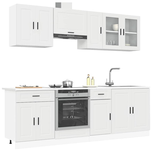 vidaXL 8 Piece Kitchen Cabinet Set Kalmar White Engineered Wood