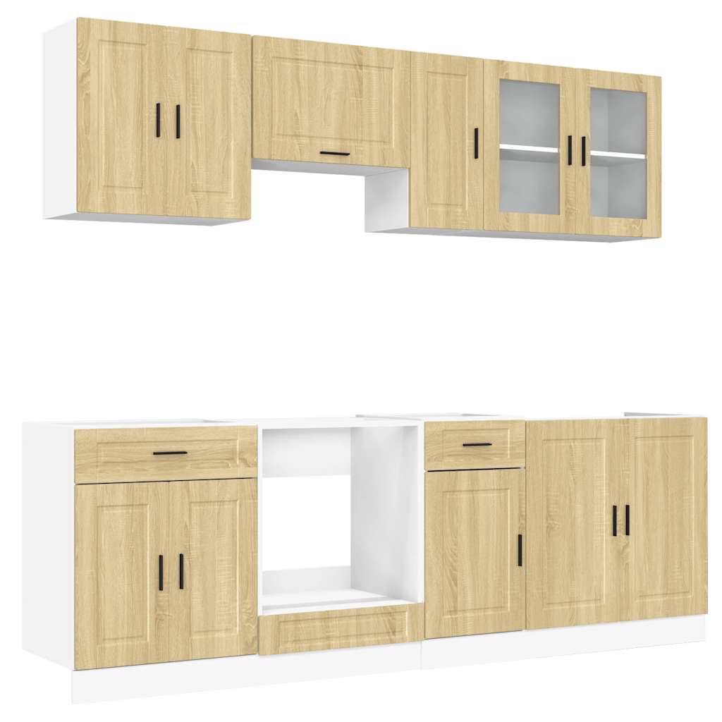 vidaXL 8 Piece Kitchen Cabinet Set Kalmar Sonoma Oak Engineered Wood