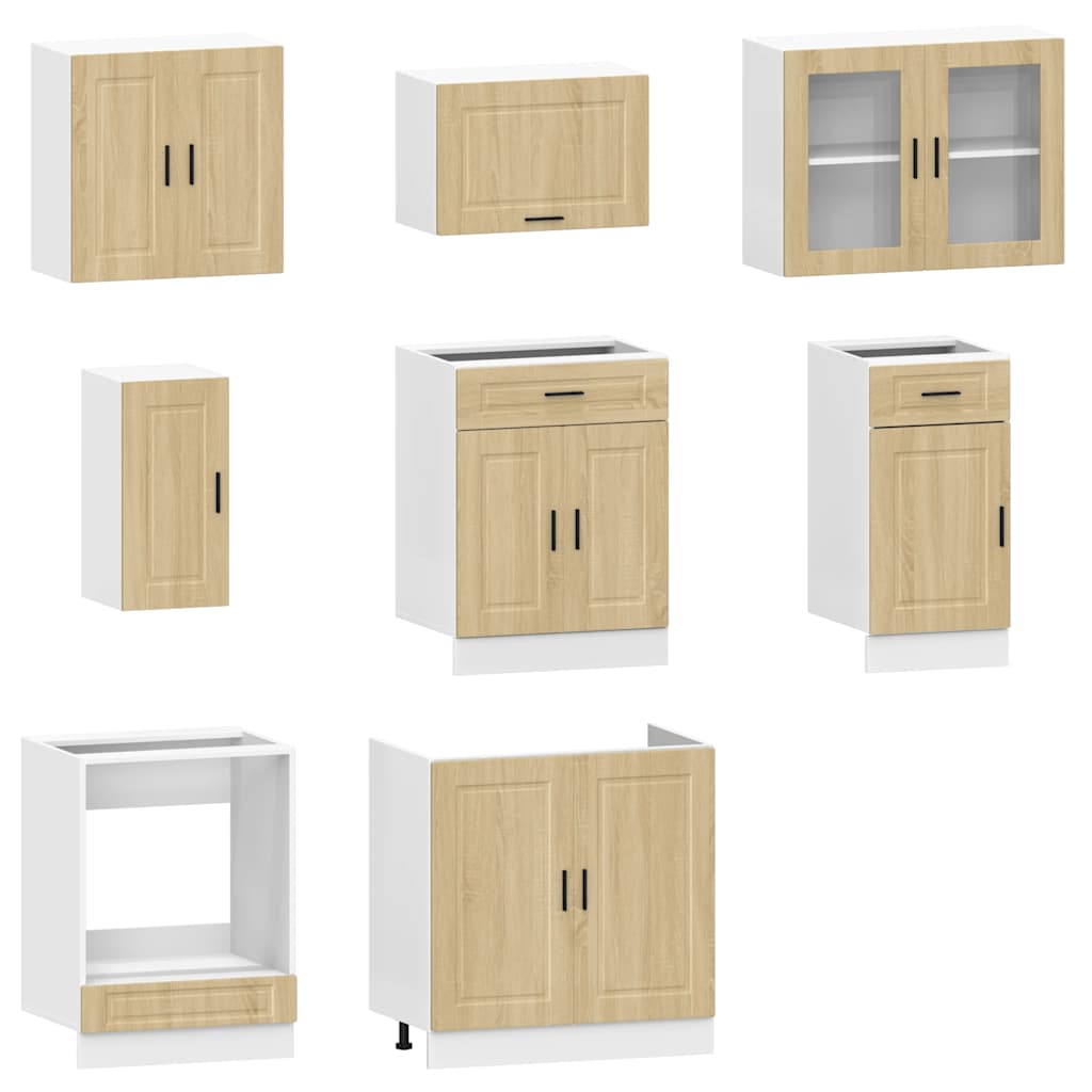 vidaXL 8 Piece Kitchen Cabinet Set Kalmar Sonoma Oak Engineered Wood