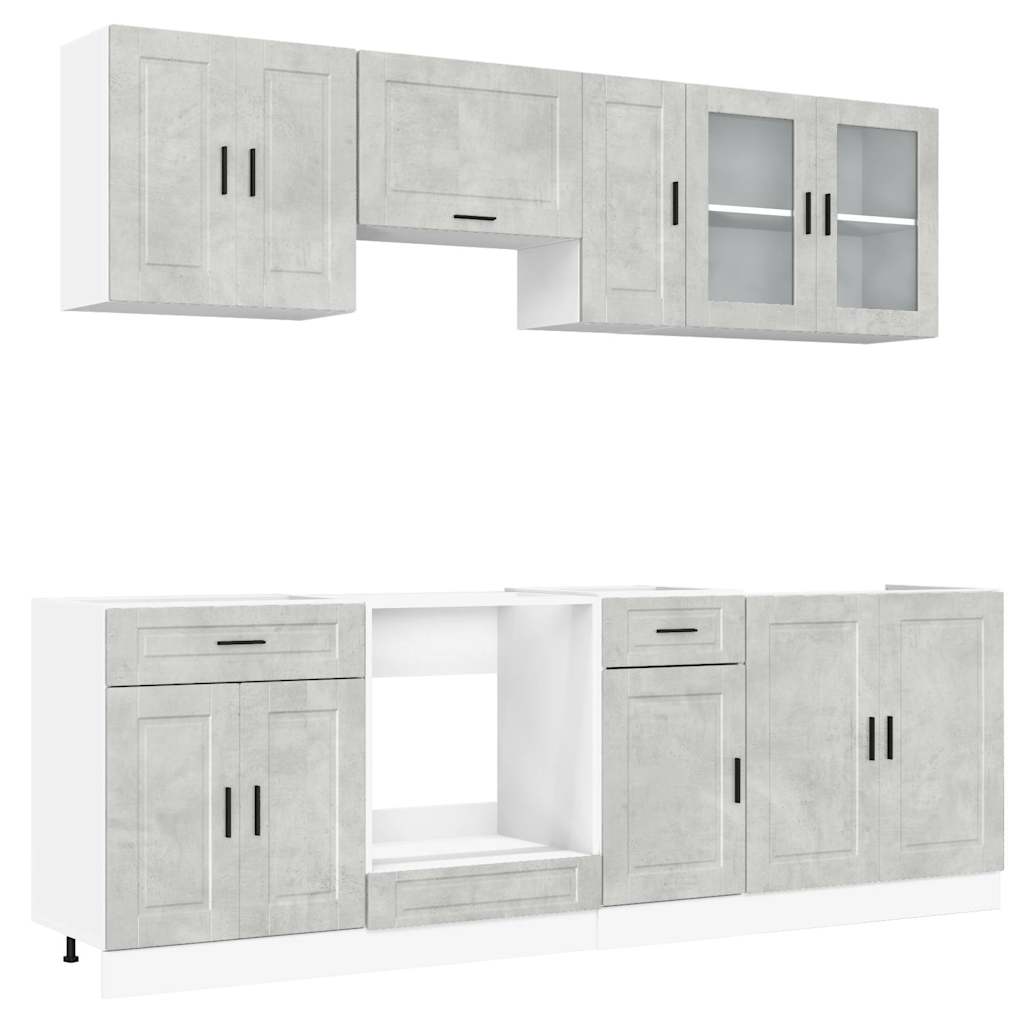 vidaXL 8 Piece Kitchen Cabinet Set Kalmar Concrete Grey Engineered Wood