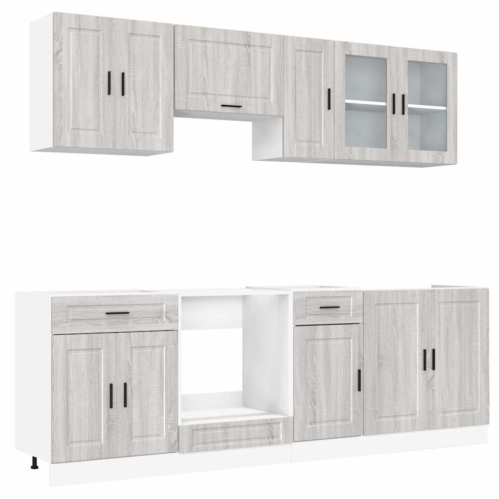 vidaXL 8 Piece Kitchen Cabinet Set Kalmar Grey Sonoma Engineered Wood