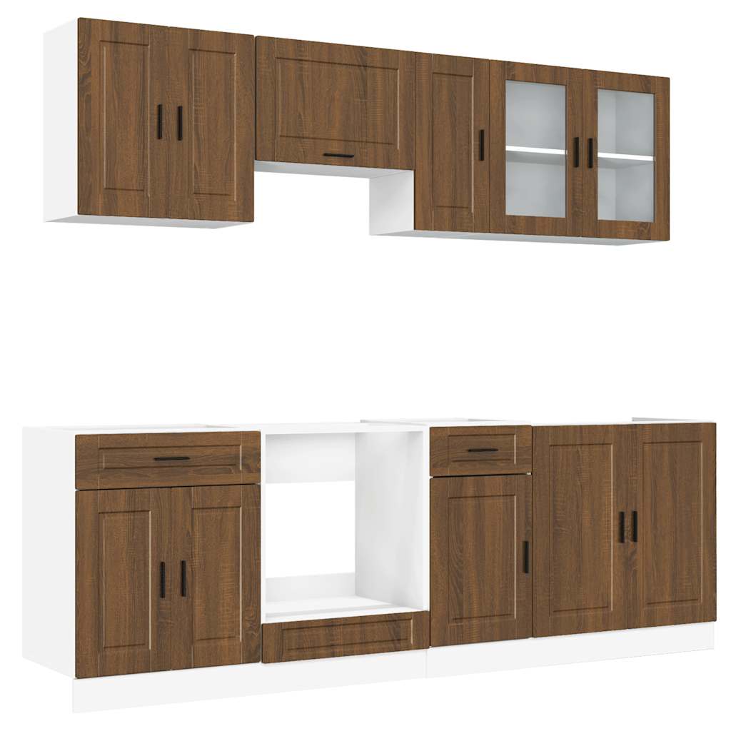 vidaXL 8 Piece Kitchen Cabinet Set Kalmar Brown Oak Engineered Wood