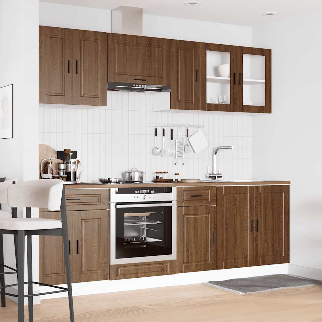 vidaXL 8 Piece Kitchen Cabinet Set Kalmar Brown Oak Engineered Wood