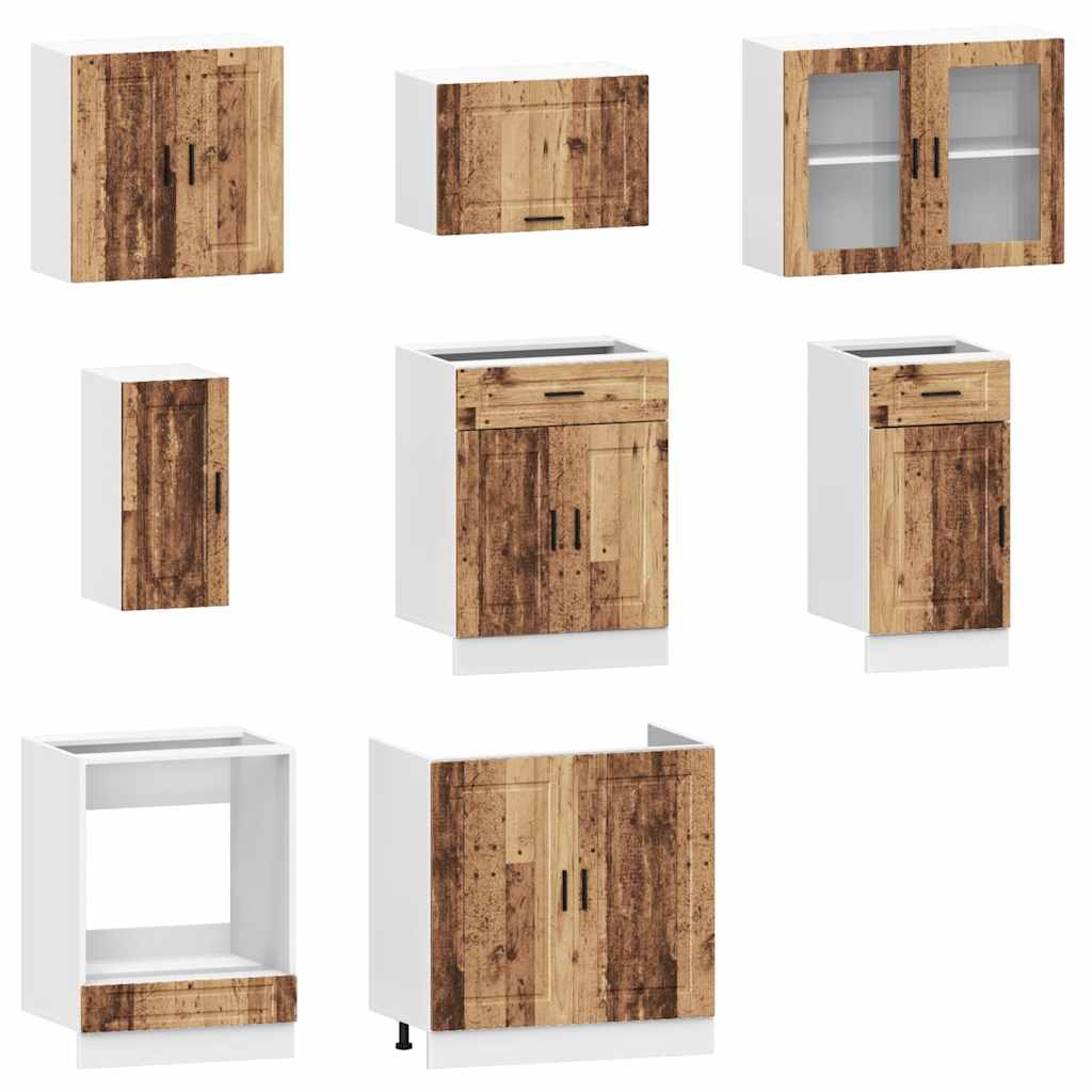 vidaXL 8 Piece Kitchen Cabinet Set Kalmar Old Wood Engineered Wood