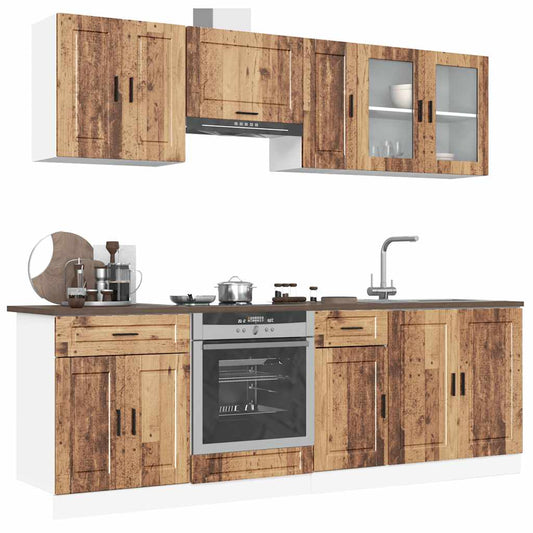 vidaXL 8 Piece Kitchen Cabinet Set Kalmar Old Wood Engineered Wood