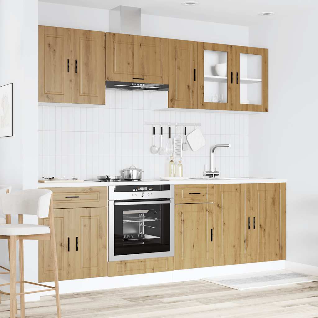 vidaXL 8 Piece Kitchen Cabinet Set Kalmar Artisan Oak Engineered Wood