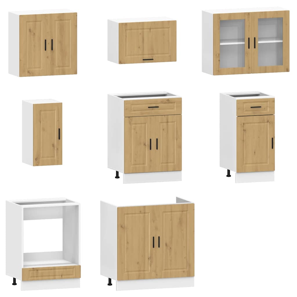 vidaXL 8 Piece Kitchen Cabinet Set Kalmar Artisan Oak Engineered Wood