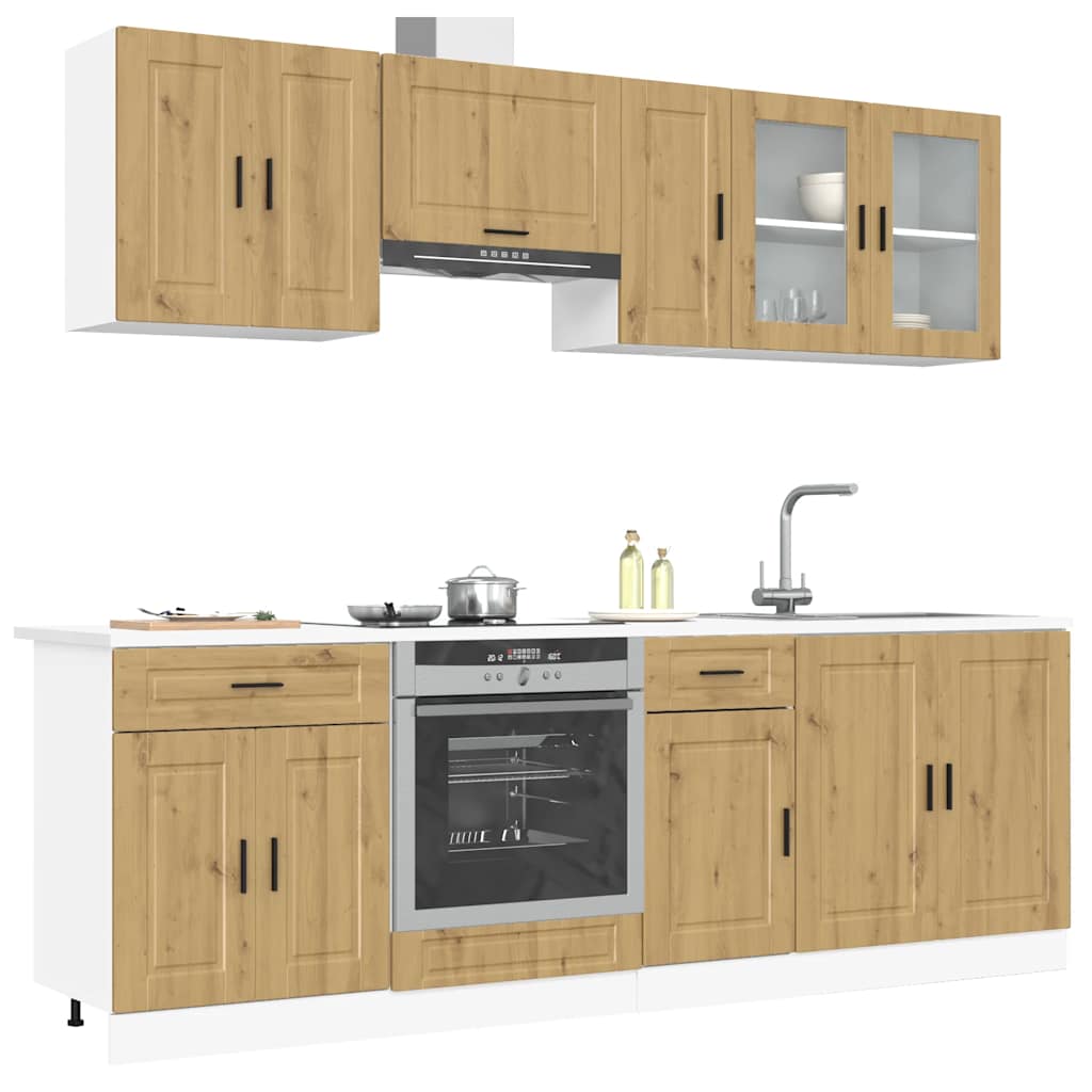 vidaXL 8 Piece Kitchen Cabinet Set Kalmar Artisan Oak Engineered Wood