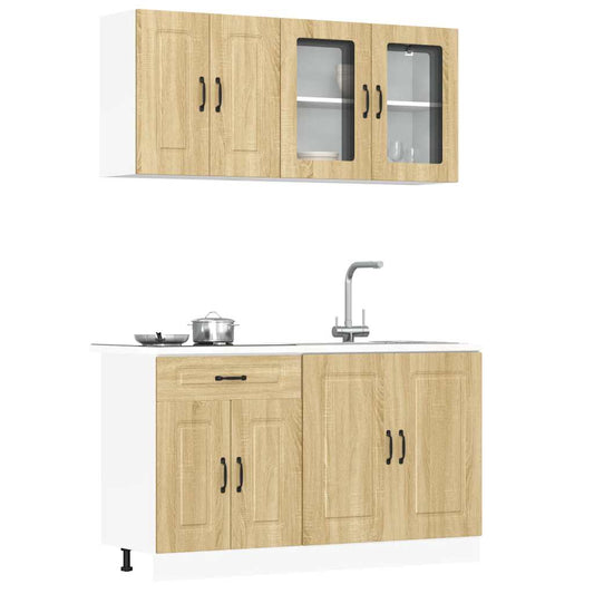 4 Piece Kitchen Cabinet Set "Kalmar" Sonoma Oak Engineered Wood